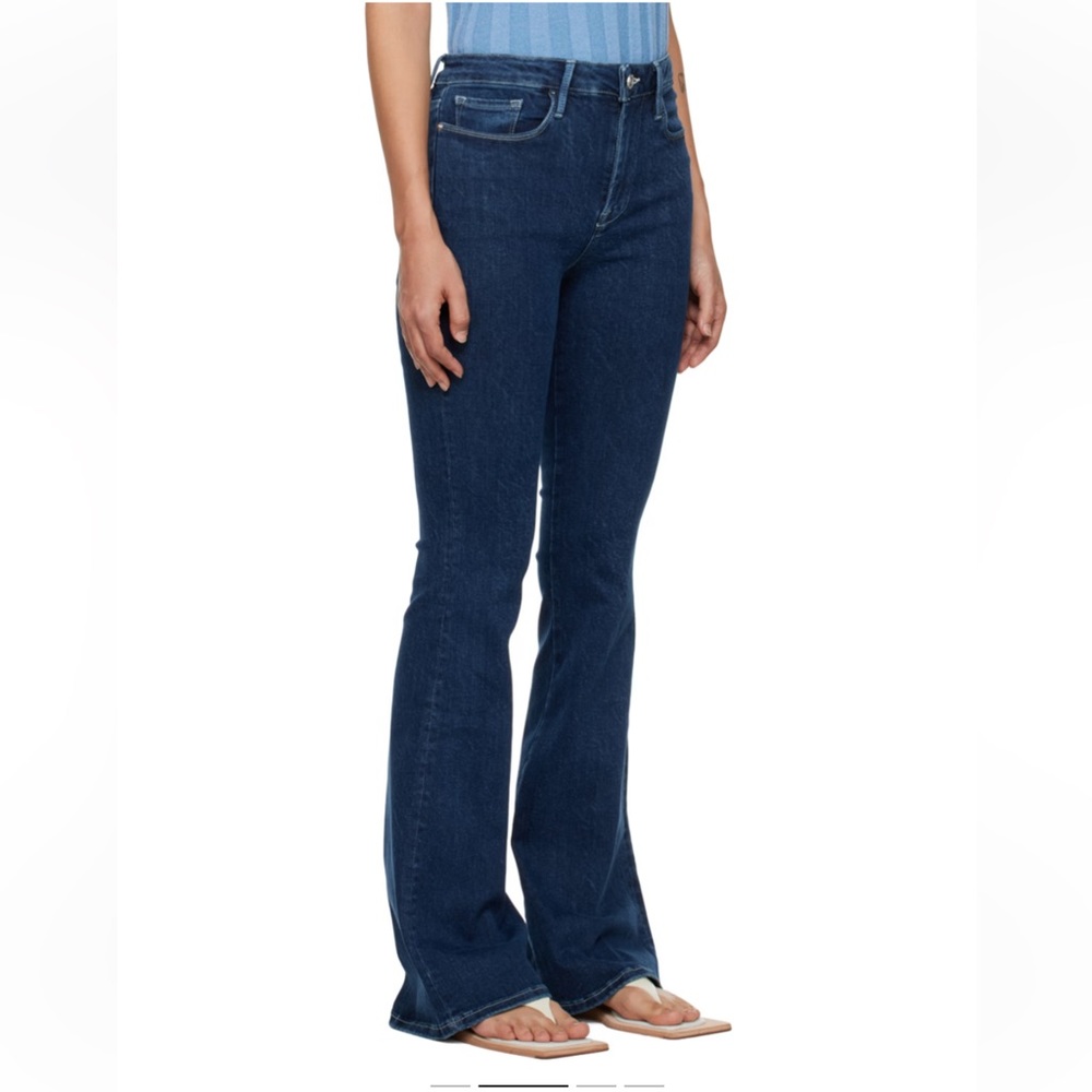UNWORN Frame Flared Stretch Organic Cotton-Blended Denim Jeans in Blue S…